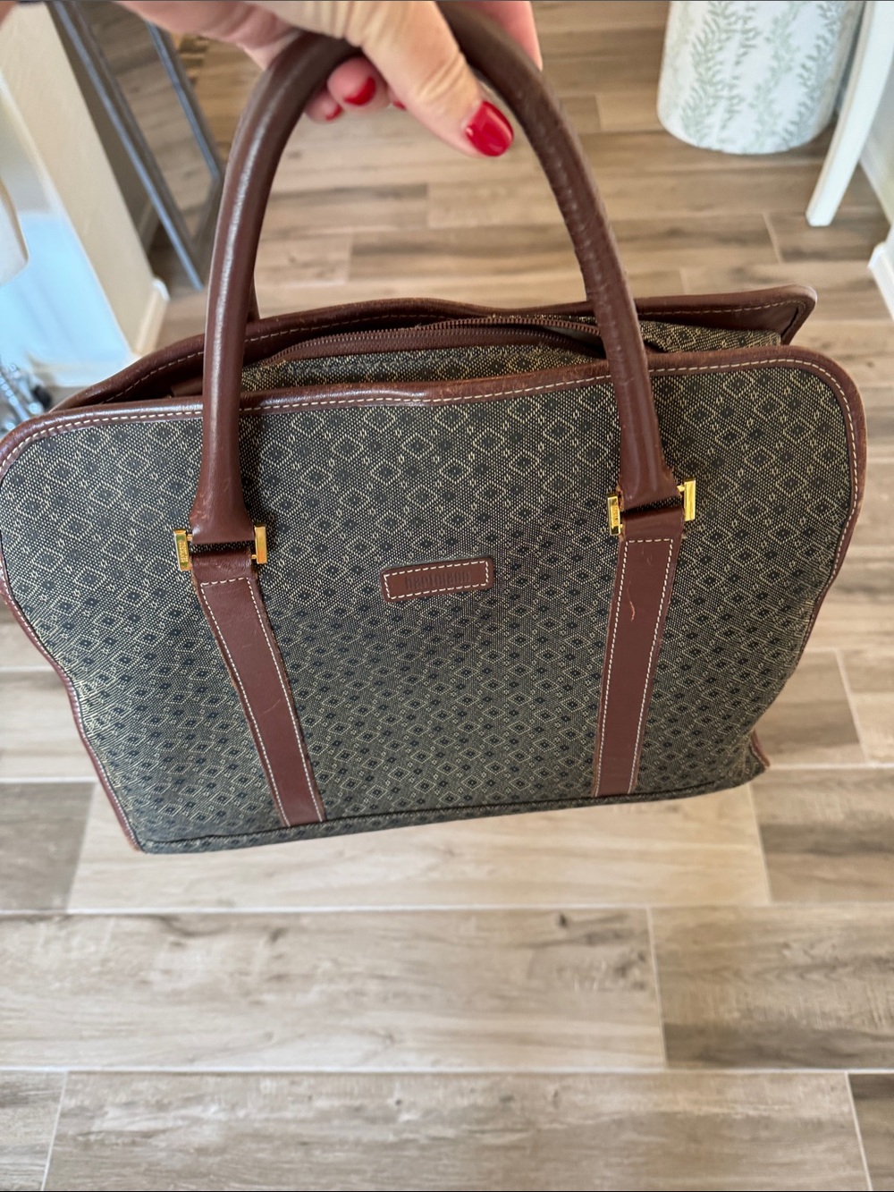 Vintage Hartmann The Wings collection diamond jacquard weekender carryon bag